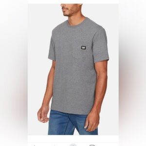 NWT CAT Caterpillar Men's Trademark T-Shirt, Comfy Cotton Gray, XL
